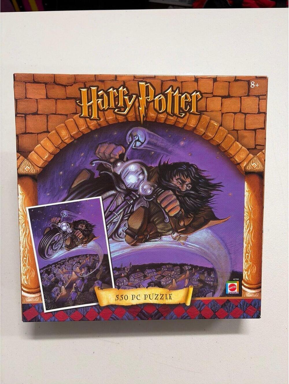 NIB Vintage 2001 Harry Potter Hagrid Riding Motorcycle 550 Piece Puzzle Mattel